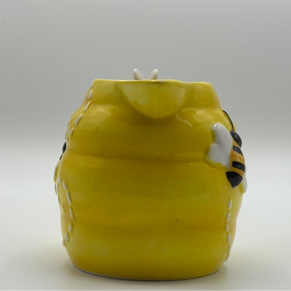 Pier 1 Imports Hand Painted Dolomite Yellow Bee Honeycomb Creamer - Picture 6 of 16